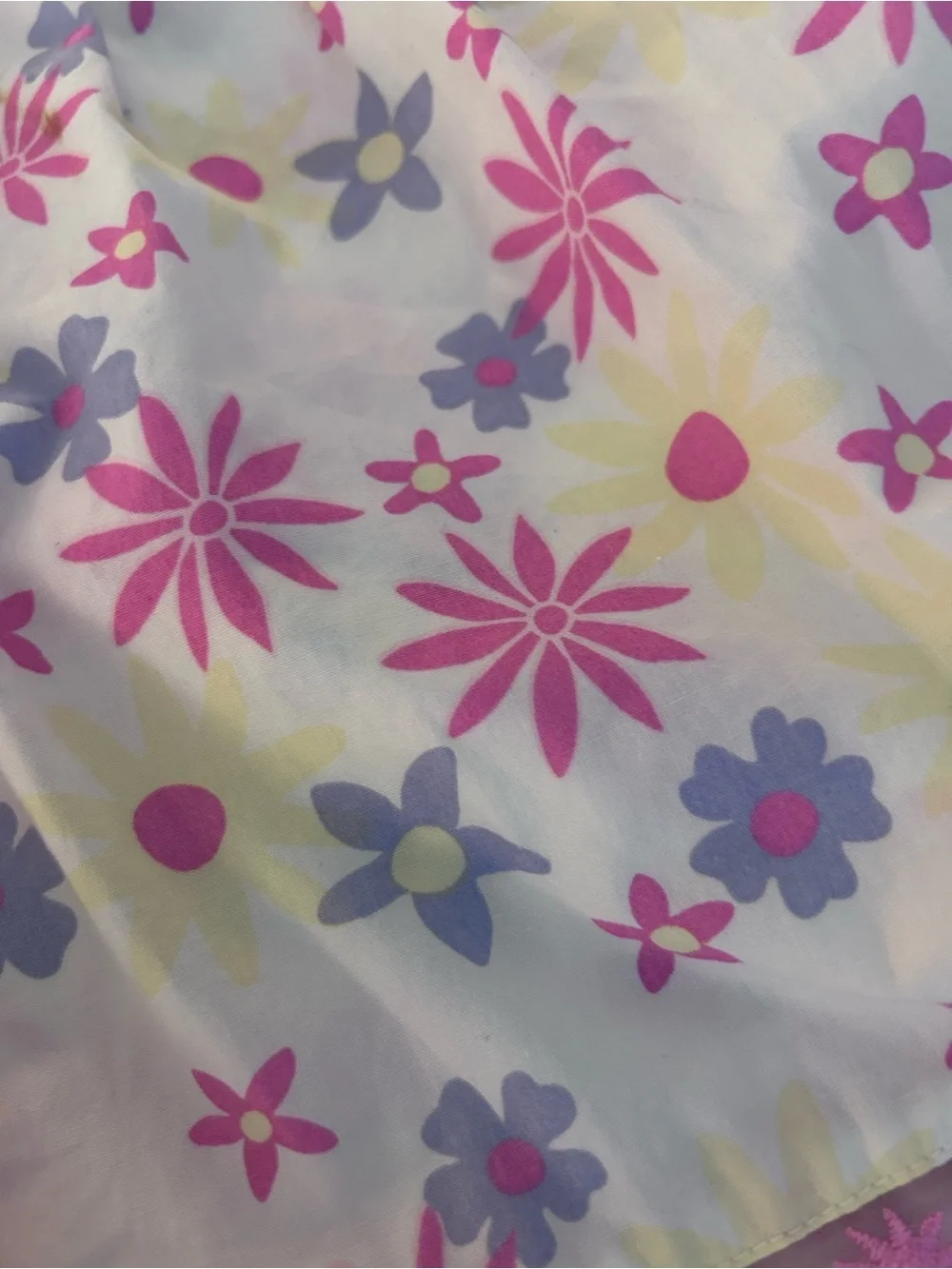 greendog White Floral Sundress with Pink and Purple Flowers. Cotton Size 3T